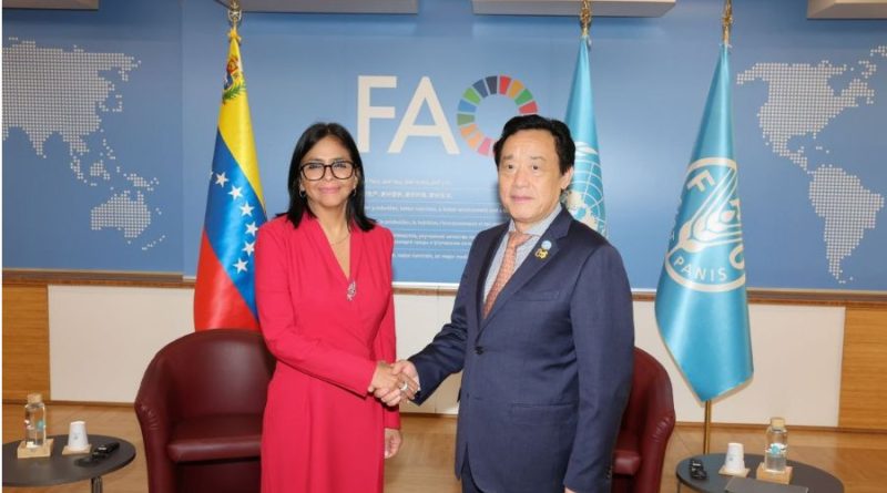 residenta Delcy Rodríguez sostuvo encuentro en Roma con el director General de la FAO
